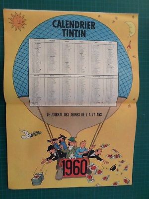 Comicsvalue Calendrier Tintin 1960 Avec L Hebdomadaire N 50 Du