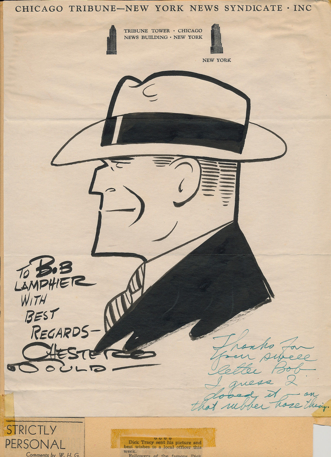 comicsvalue.com - Early Chester Gould- Original Signed Sketch of Dick ...